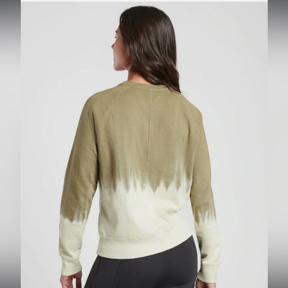 🔥Athleta - Olive Dip Dye Sweatshirt - 1X - Picture 2 of 5